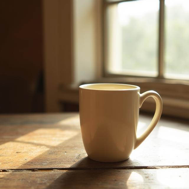 自然光の中の温かみのある陶器