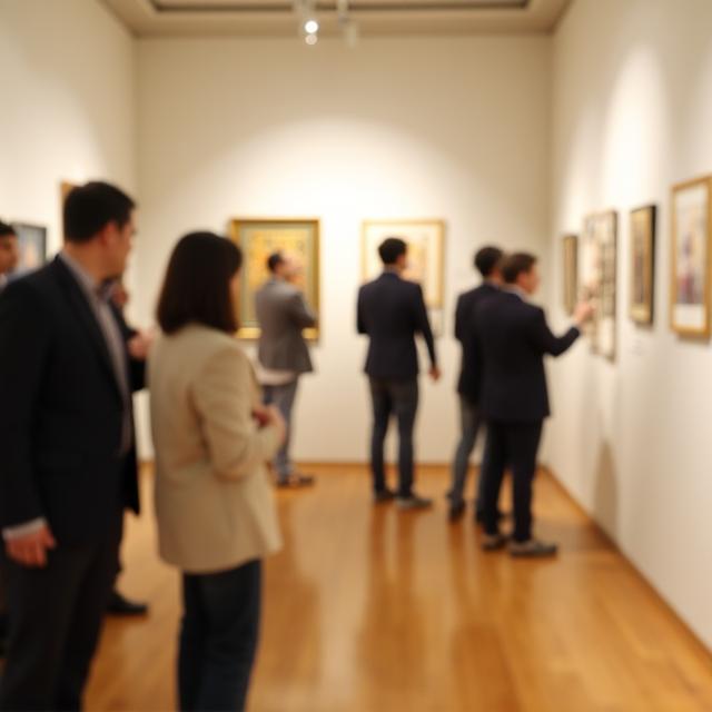 銀座のギャラリーでの展示風景、人々の交流